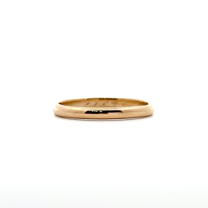 14K YG 2.0mm Half Round Wedding Band