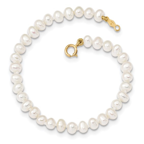 14K Pearl bracelet 6"
