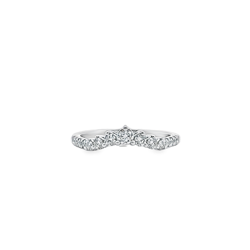 14K WG Curved Diamond Band