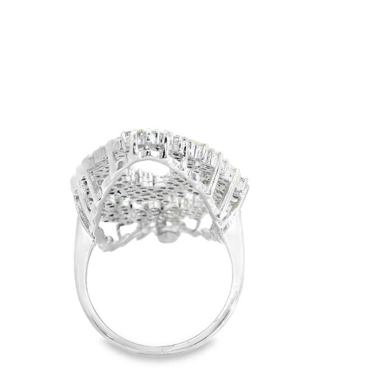 Silver & Gold Plated CZ Ring