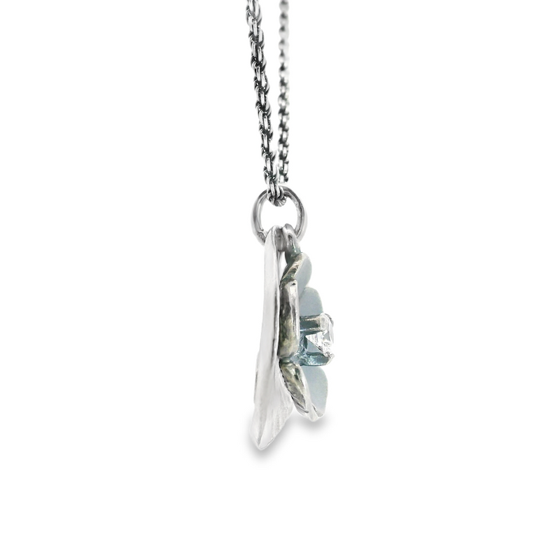 Silpada Sterling SIlver & CZ Flower Pendant with 20" Chain