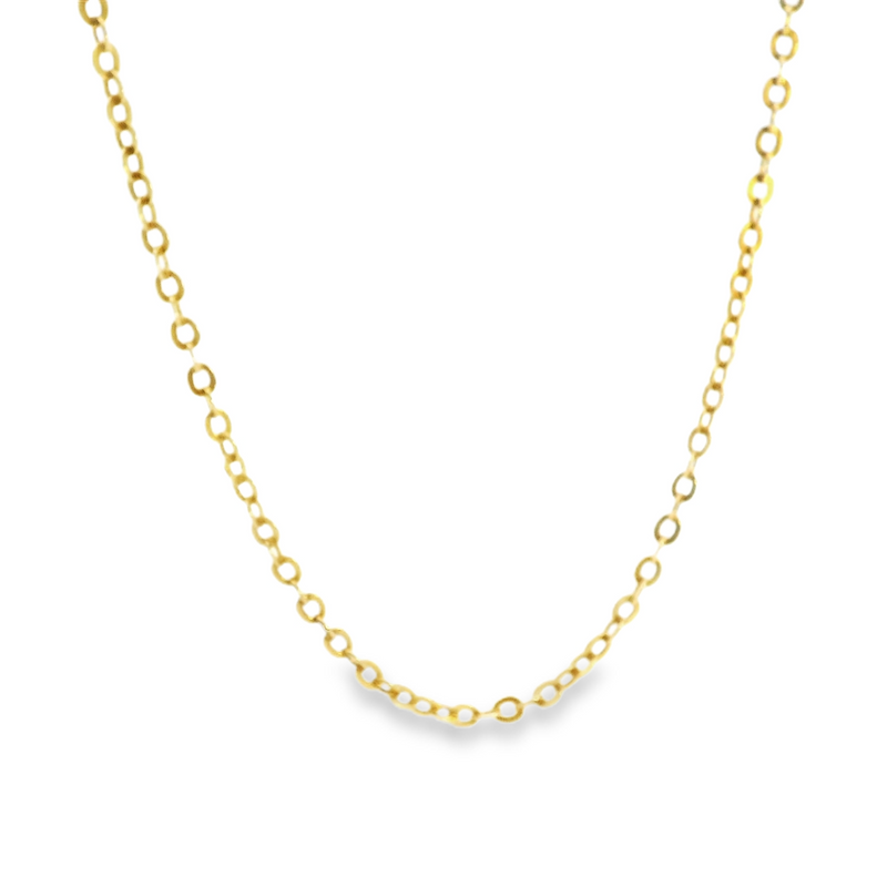 18K YG Cable Link Chain 22"
