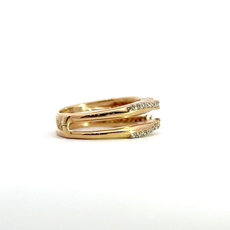 14K YG Diamond Ring Guard