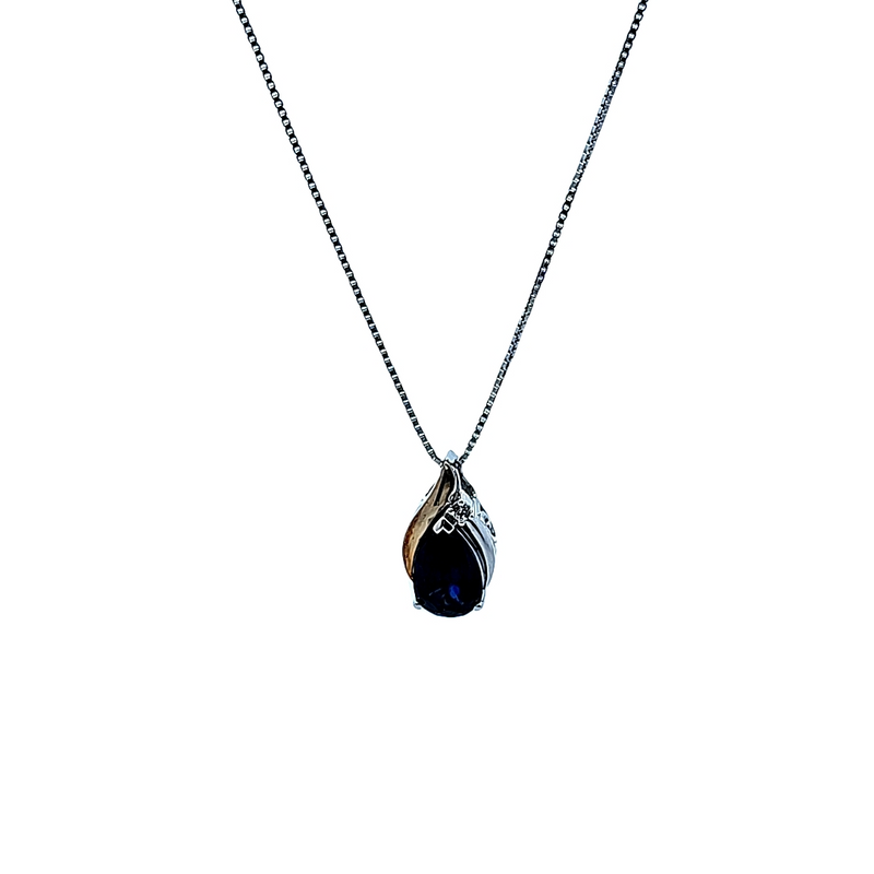 Sterling Silver & 10K YG Lab Created Sapphire Pendant