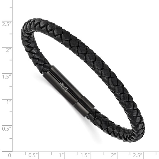 Stainless Steel Leather Bracelet