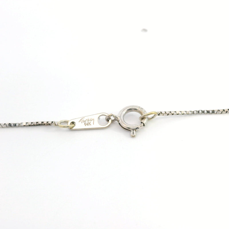 14K WG Box Chain 18"