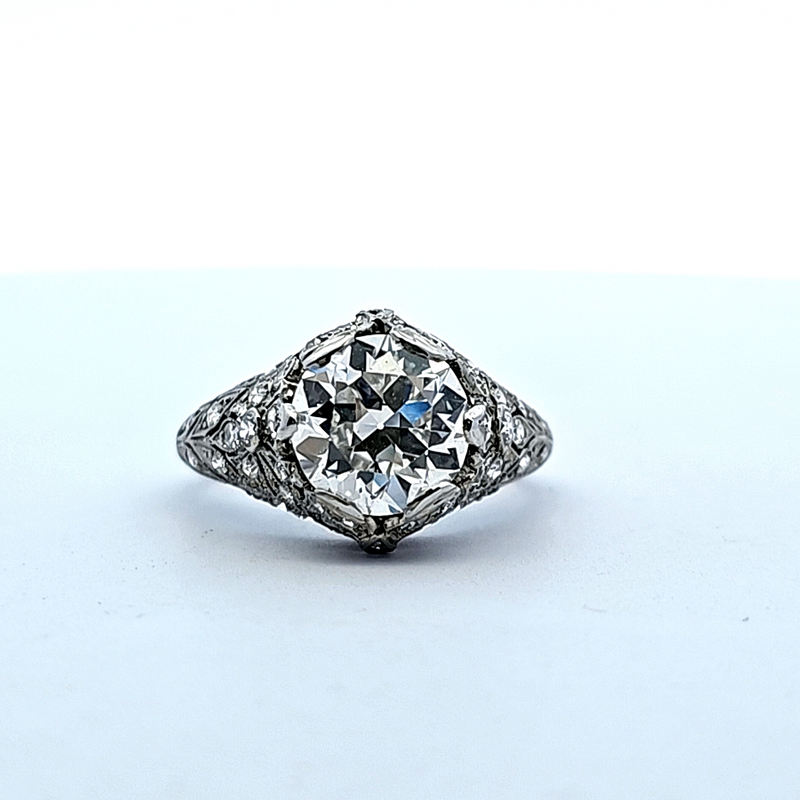 Vintage Platinum Diamond Ring Mounting 0.75 CT TW
