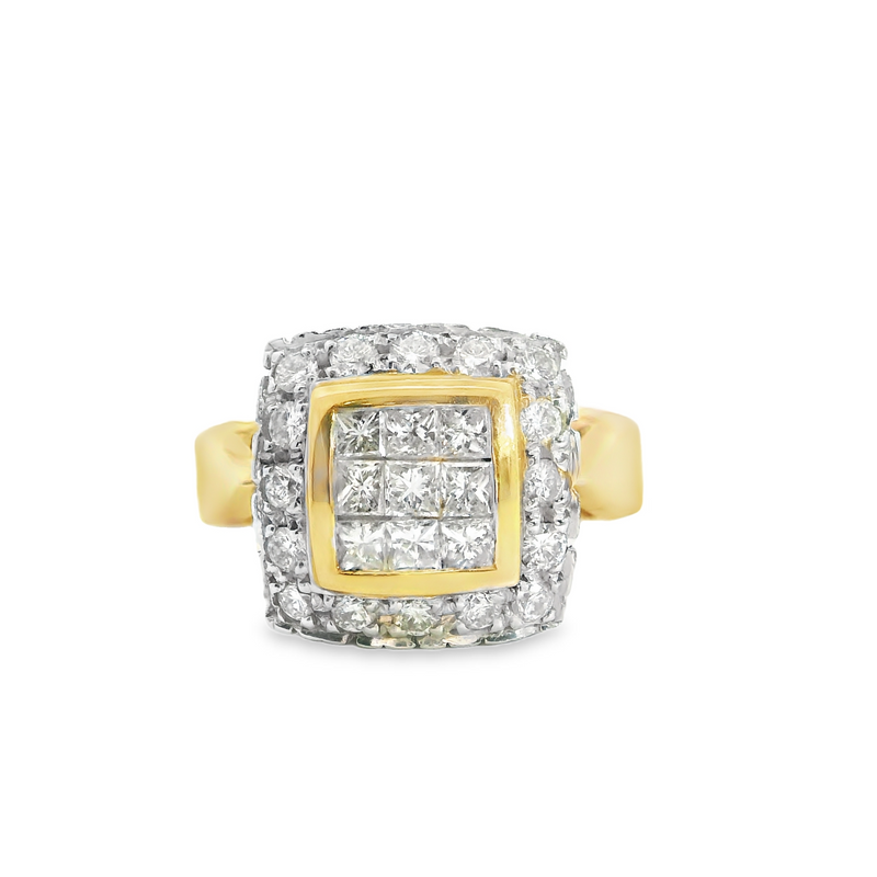 18K YG Diamond Fashion Ring Approx 2.00 CT TW
