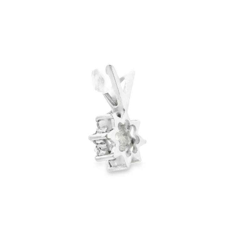 14K WG Flower Diamond Pendant