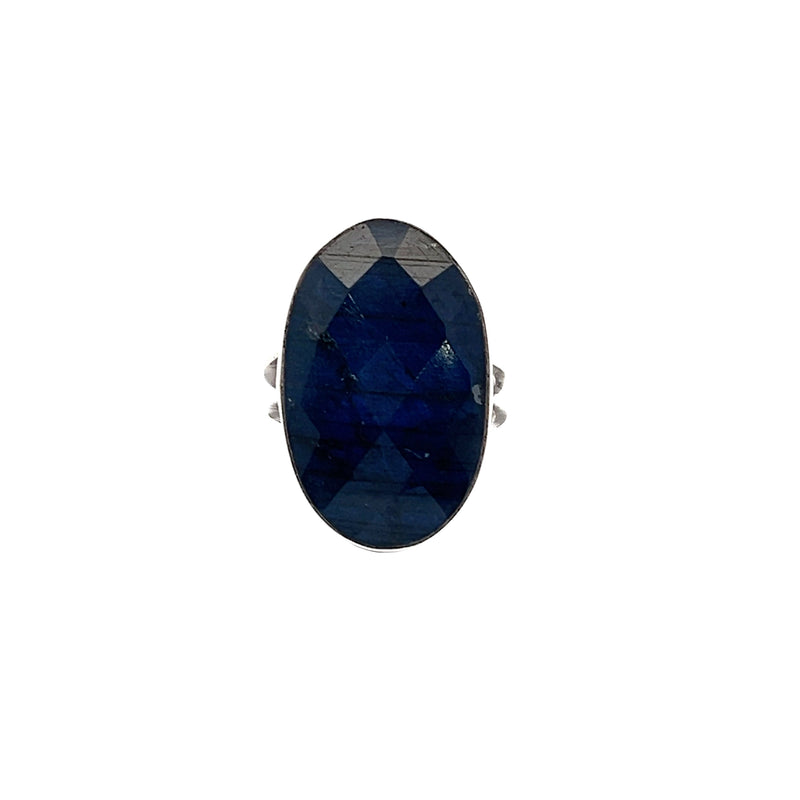 Sterling Silver Faceted Labradorite Ring