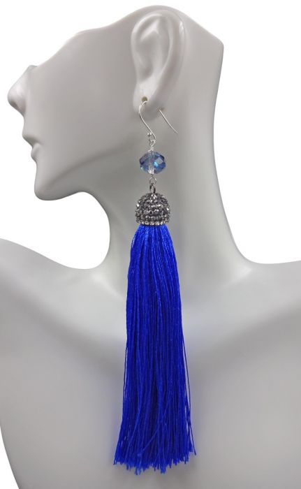 BLUE TASSEL EARRINGS