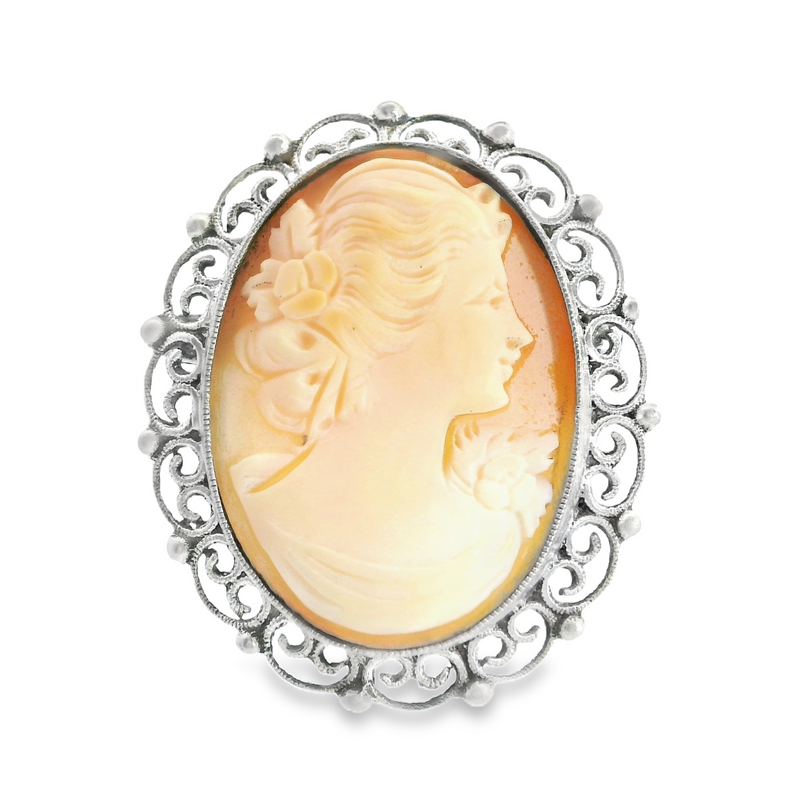 Sterling Silver Cameo Pin