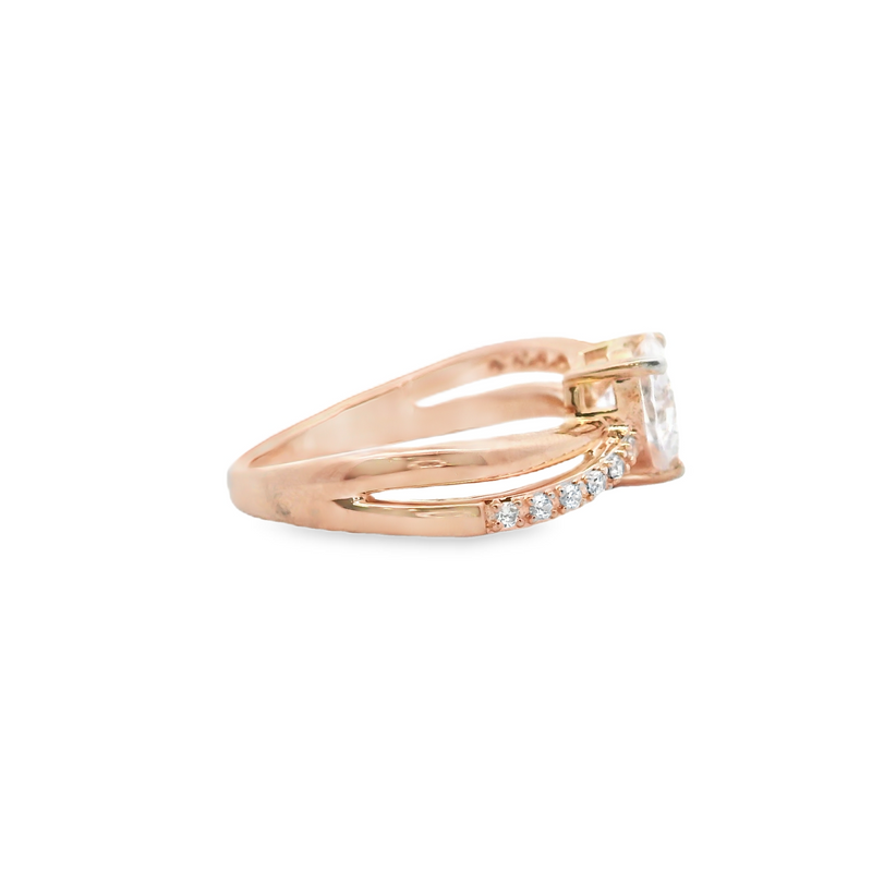 Rose Gold Plated Sterling Silver CZ Ring