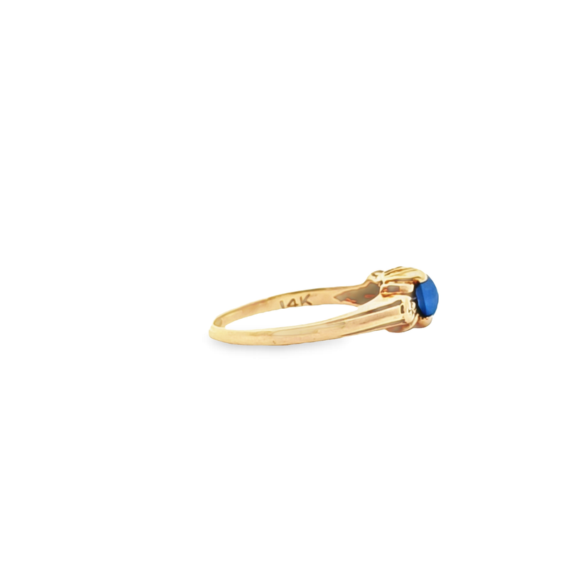 14K YG Star Sapphire & Diamond Ring