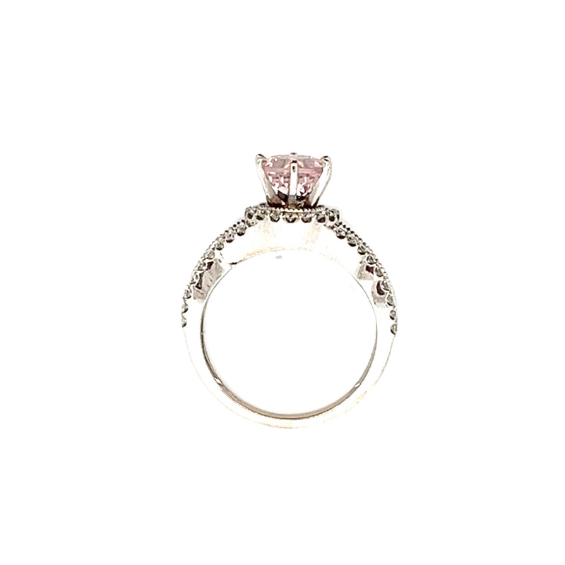 14K WG Morganite & Diamond Ring