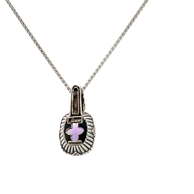 Sterling Silver & 18K YG Amethyst Pendant