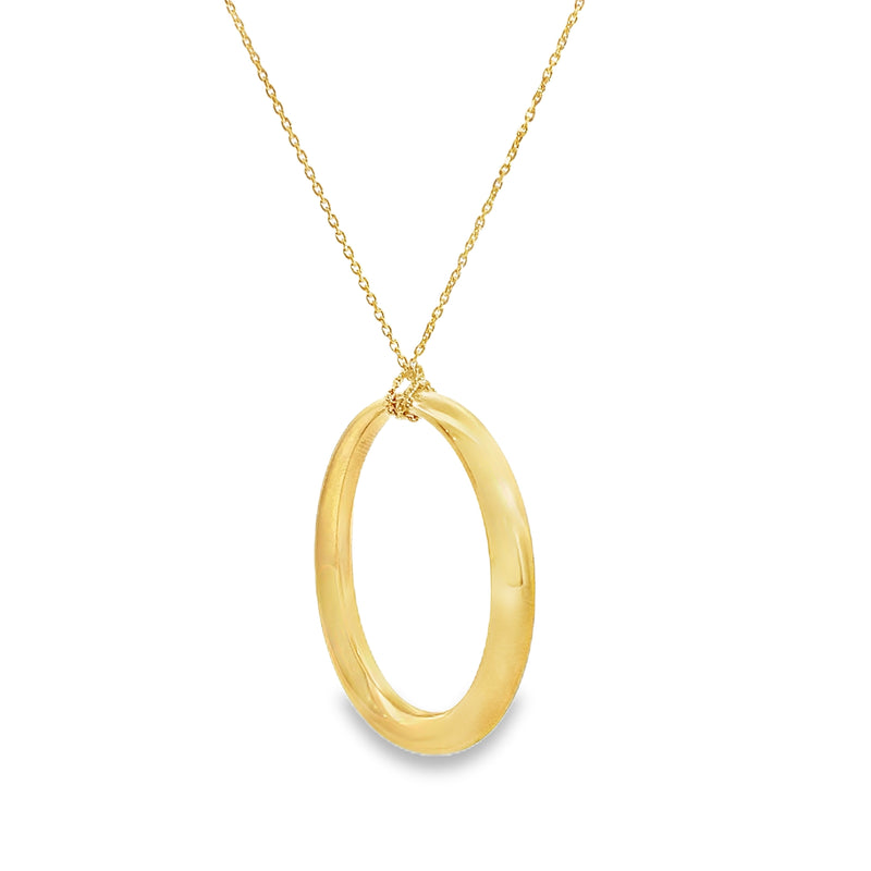 Gold Plated Sterling Silver Oval Pendant