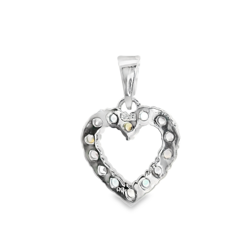 Sterling Silver Rainbow Heart Pendant