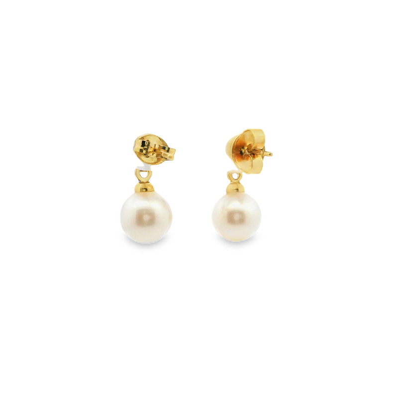 Yellow Gold Plated Pearl Earrings