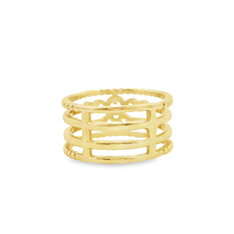 Gold Plated Wide CZ Ring