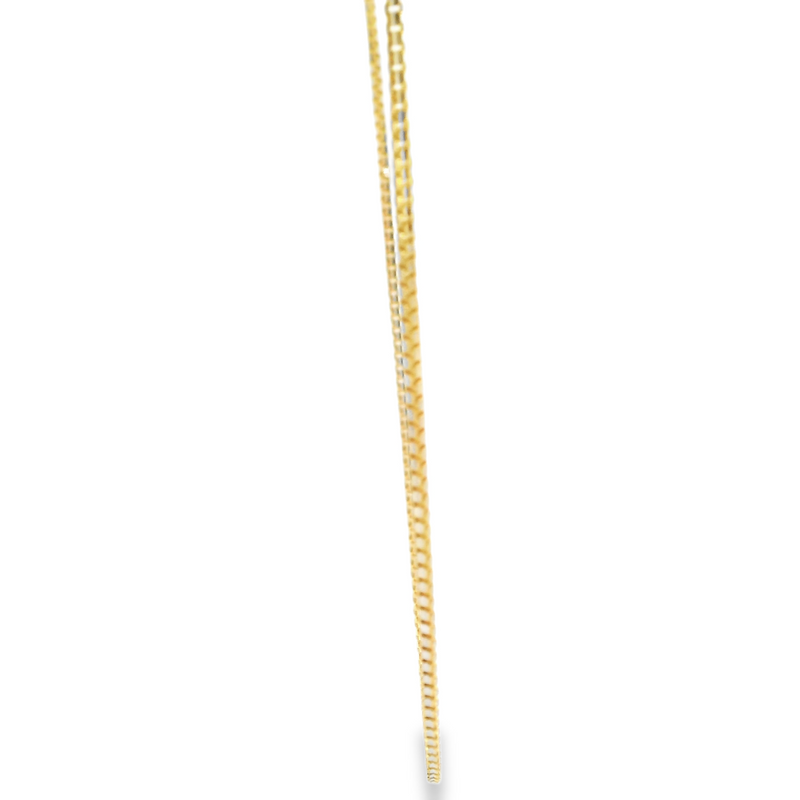 10K Two Tone Diamond Cut Box Chain 22"
