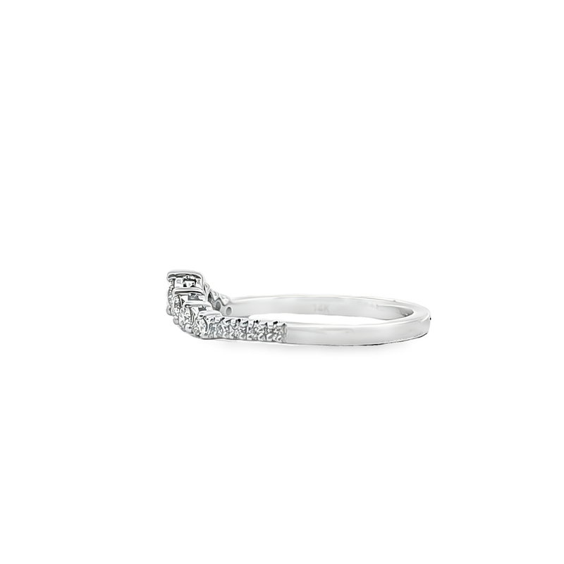 14K WG Curved Diamond Band