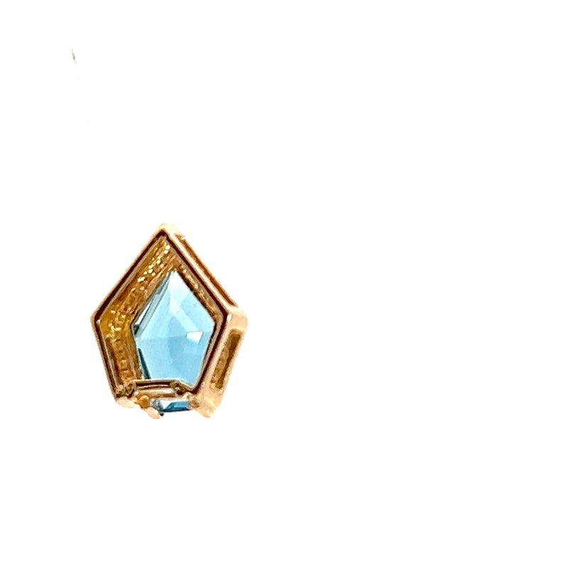 14K YG Blue Topaz Pendant