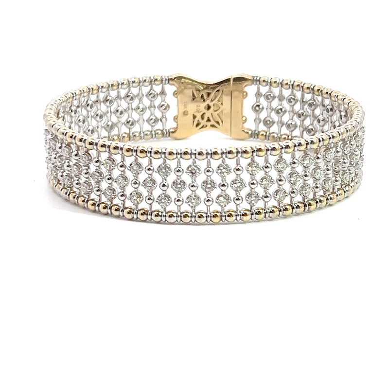 14K TT Flexible Diamond Bangle Bracelet