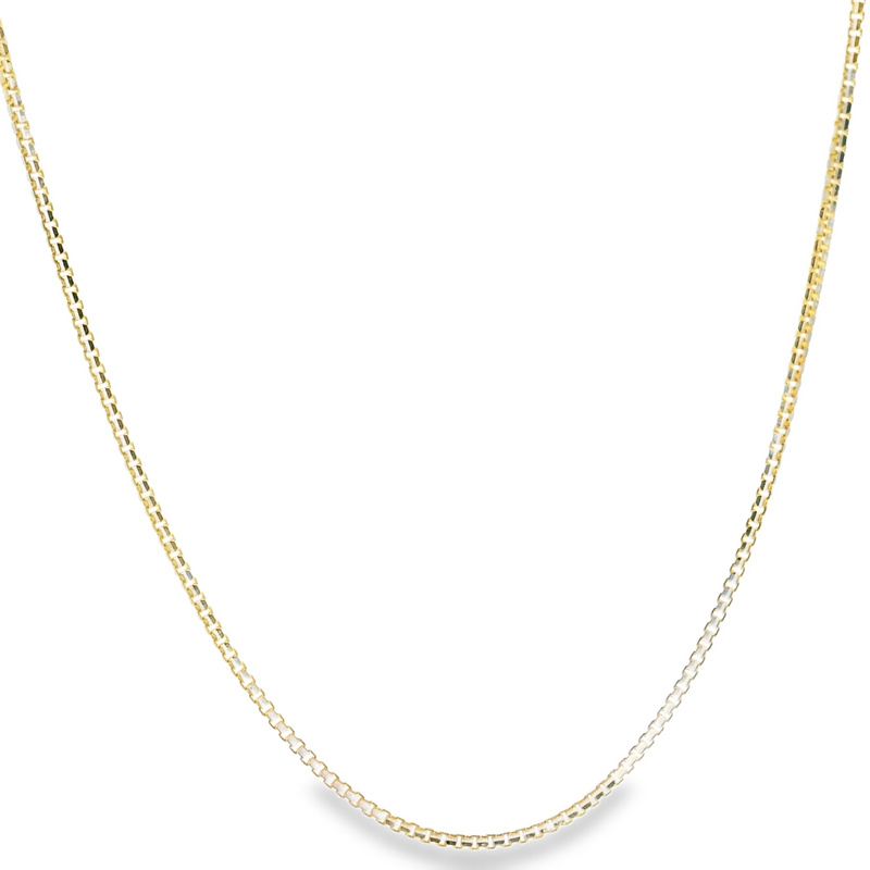 10K Two Tone Diamond Cut Box Chain 18"