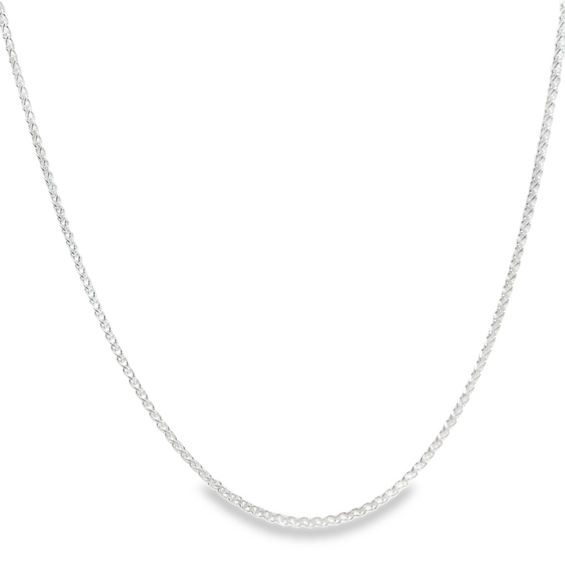 Sterling Silver 1mm Round Spiga Chain 16"