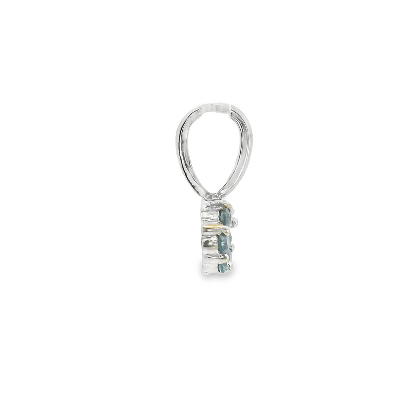 14K WG Blue Diamond Pendant