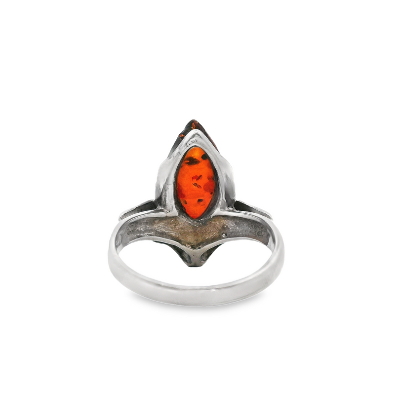 Sterling Silver Amber Ring