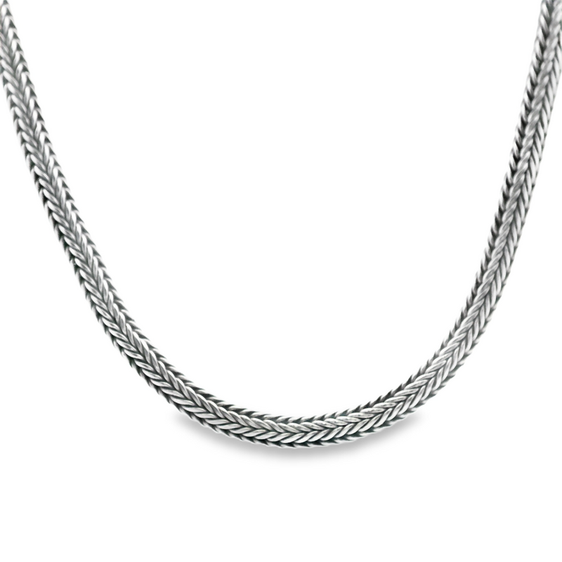 Sterling Silver Wide Byzantine Style Chain 16