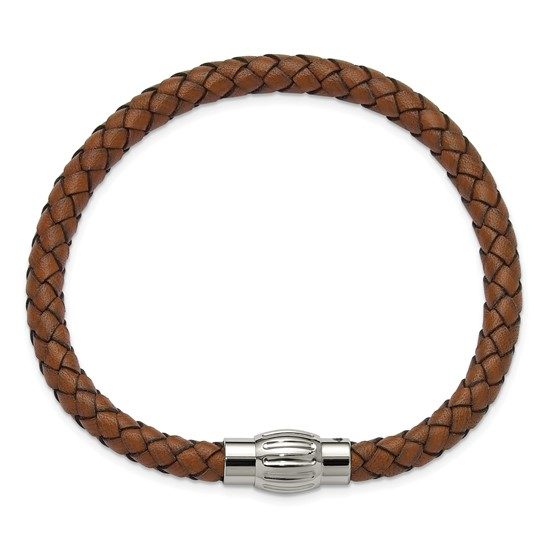 Brown Leather Bradied Bracelet