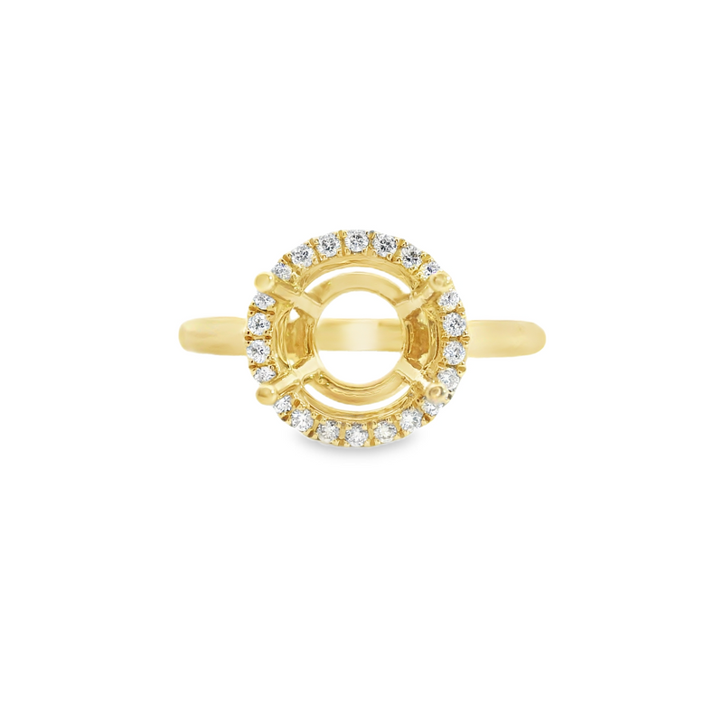 14K YG Halo Diamond Ring