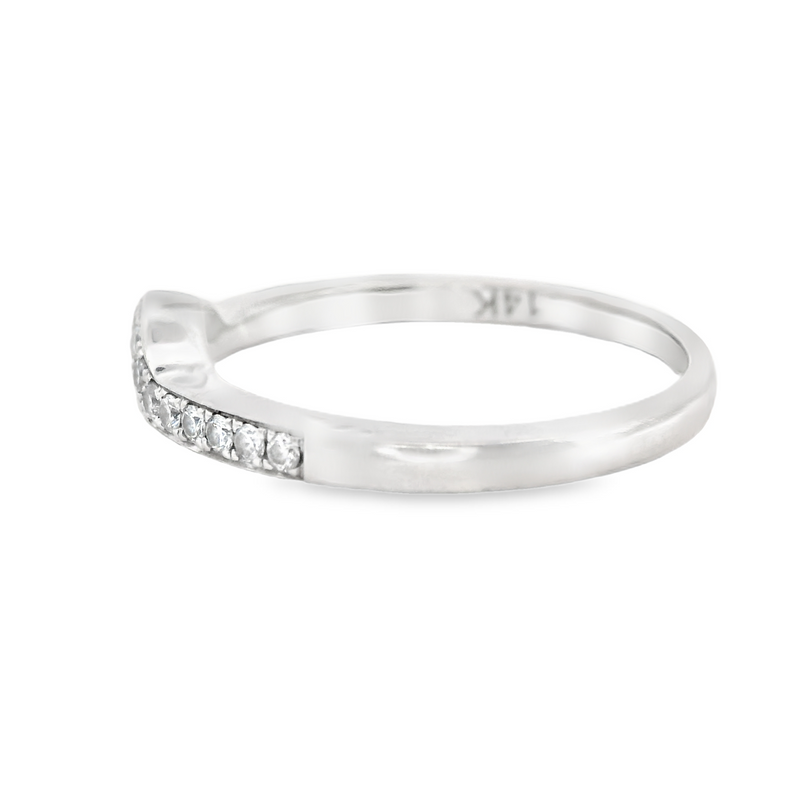 14K WG CURVED DIAMOND BAND