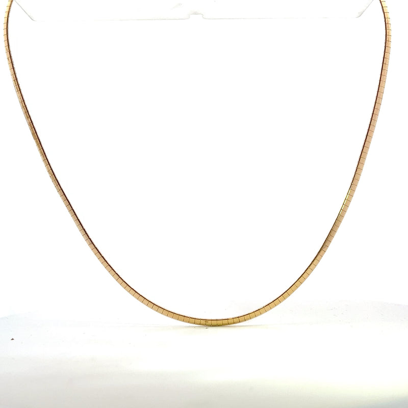 14K YG 4.0MM Omega Necklace 18"