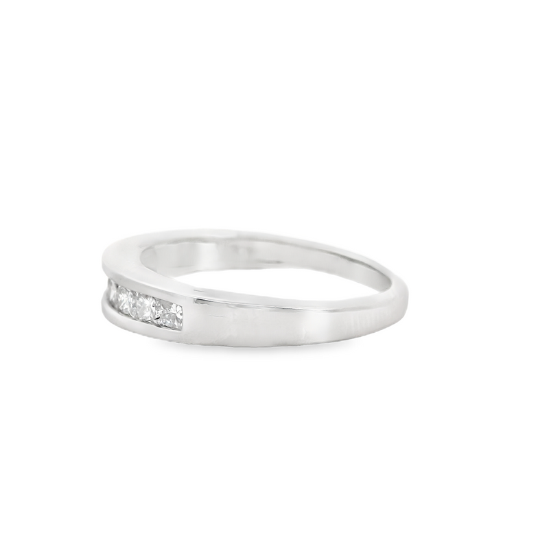 Platinum Channel Set Diamond Wedding Band