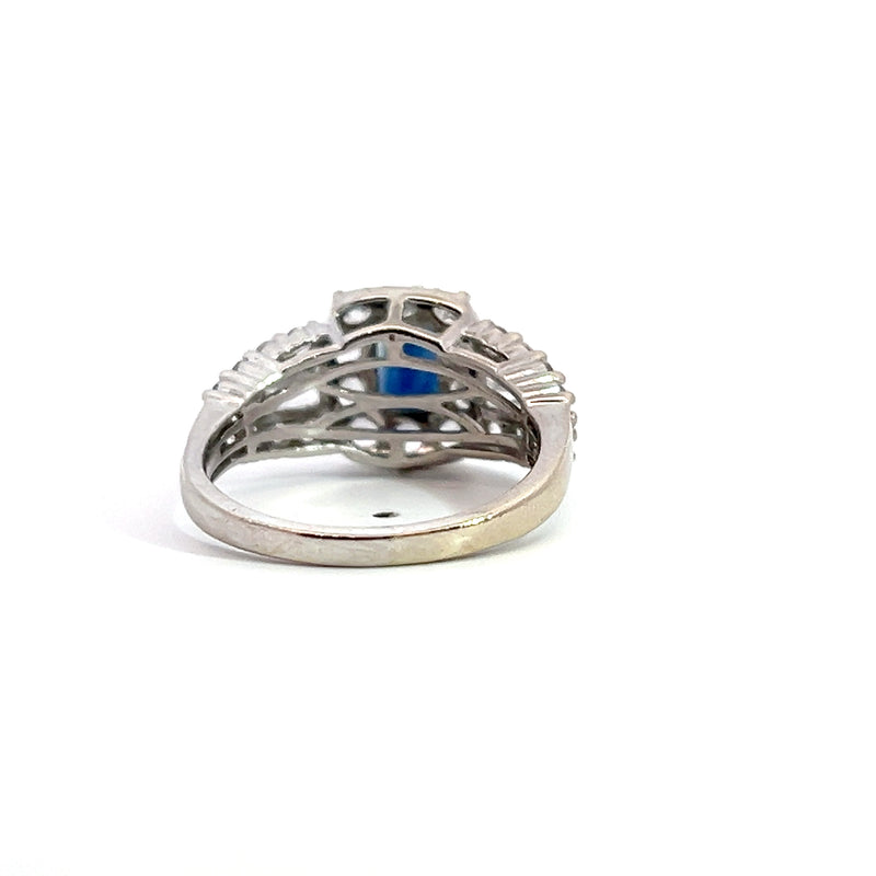 14K WG White & Blue Sapphire Ring