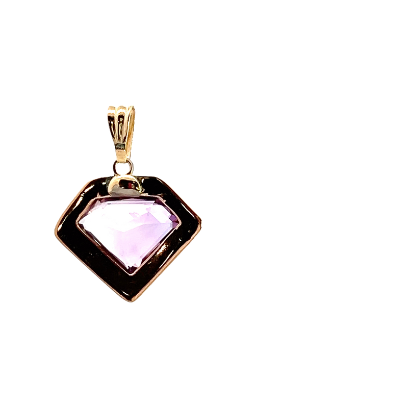 14K YG Amethyst Pendant