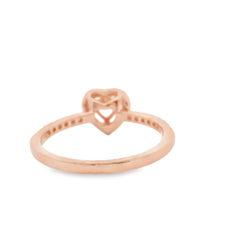 Rose Gold Plated Pandora Heart Shape CZ Ring