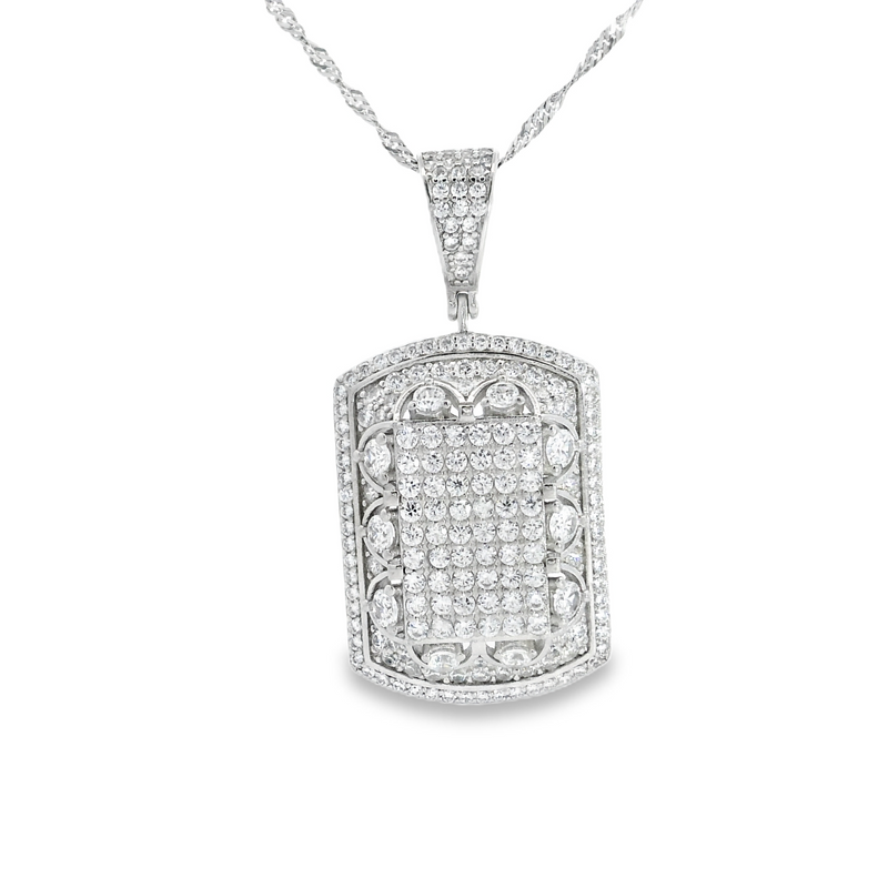 Sterling Silver Pave Set CZ Pendant