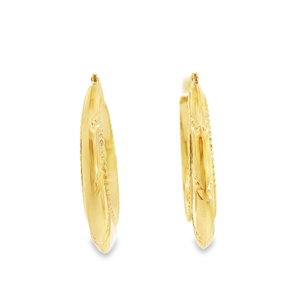 14K YG Hoop Earrings.