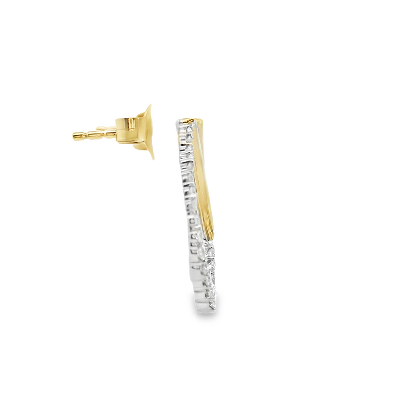 Platinum & 14K YG Diamond Earrings