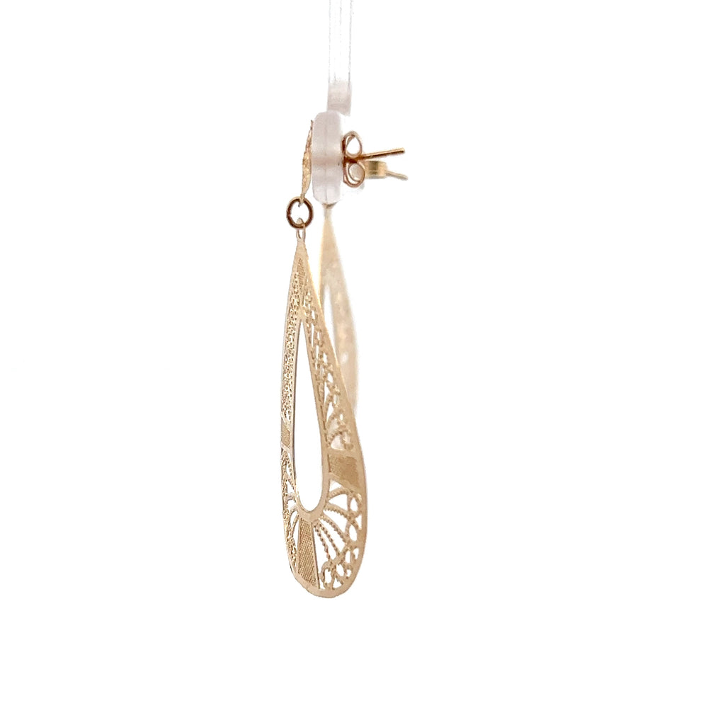 14K YG Filigree Dangle Earrings