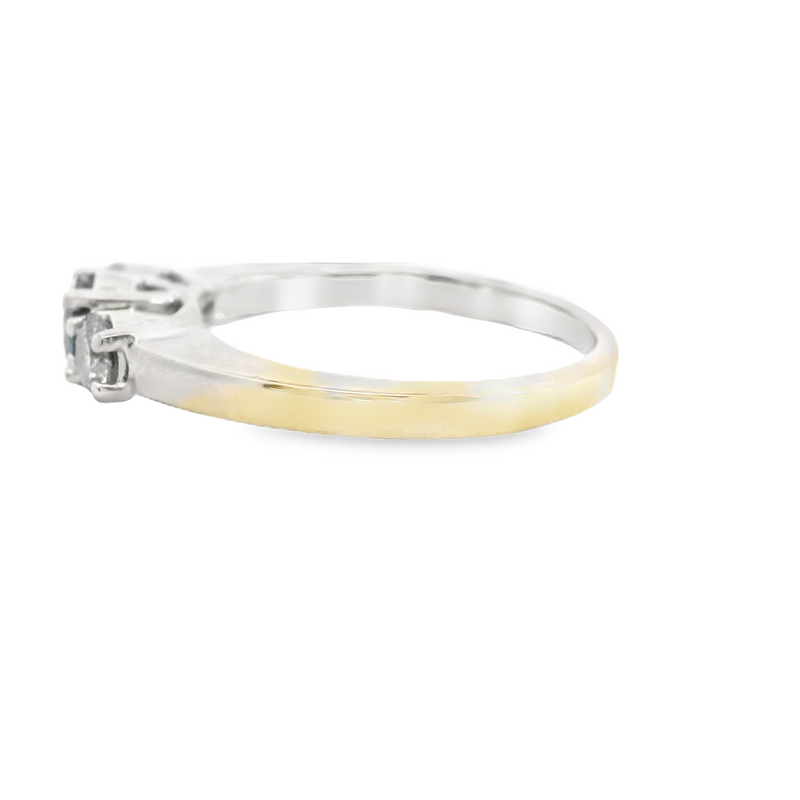 14K BLUE/WHITE DIAMOND RING