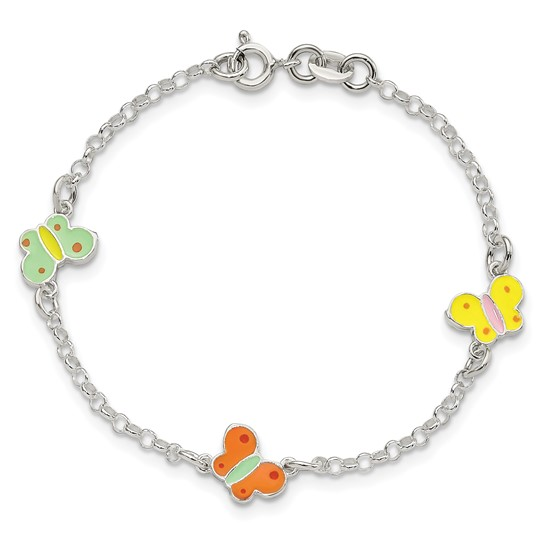 Silver Kids Butterfly Bracelet