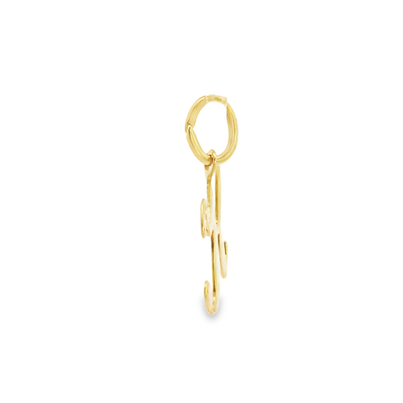 14K YG Initial "K" Charm