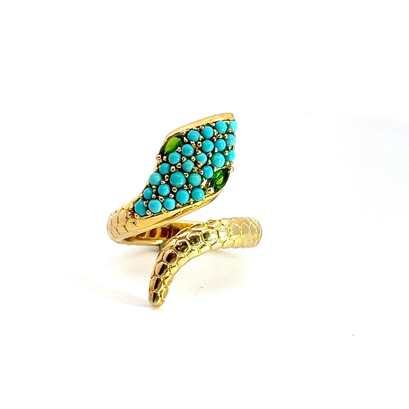 Gold Plated Snake Ring