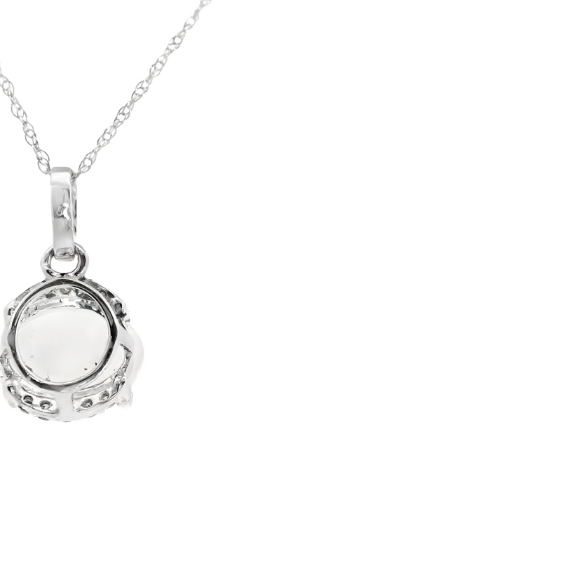 10K WG Opal & Diamond Pendant